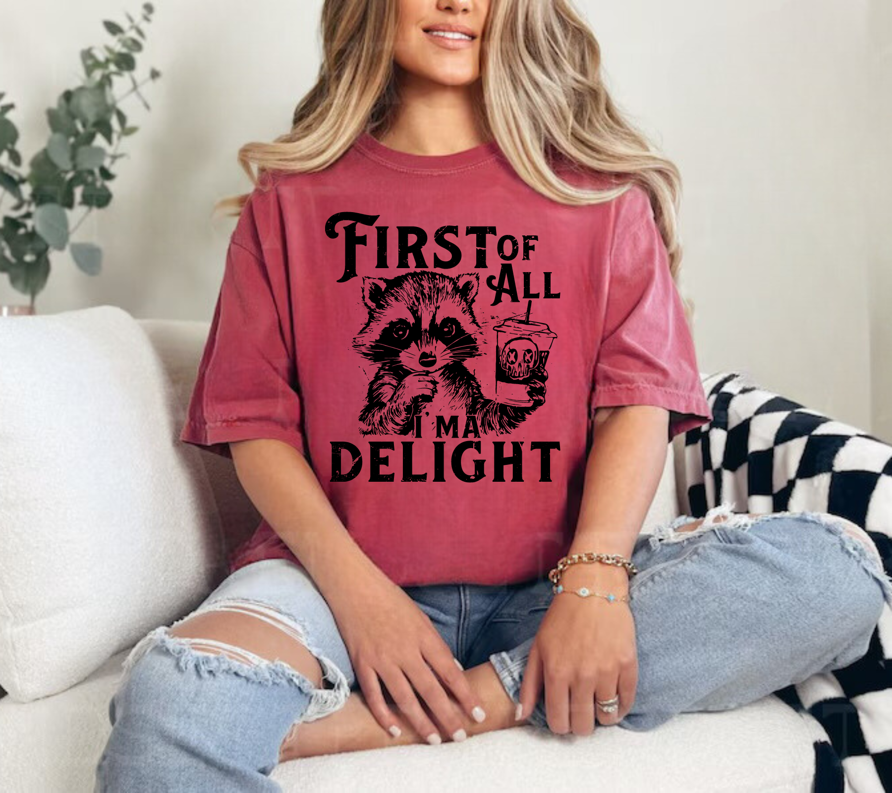 First of all I’m a Delight Raccoon T-Shirt Hippo Boutique