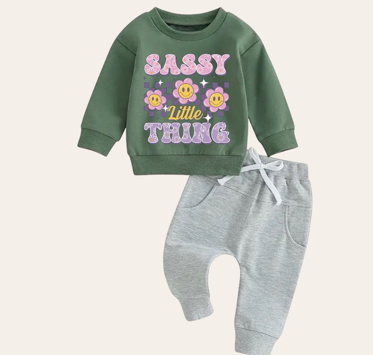 Sassy Little Thing Sweatshirt & Pants Set Hippo Boutique