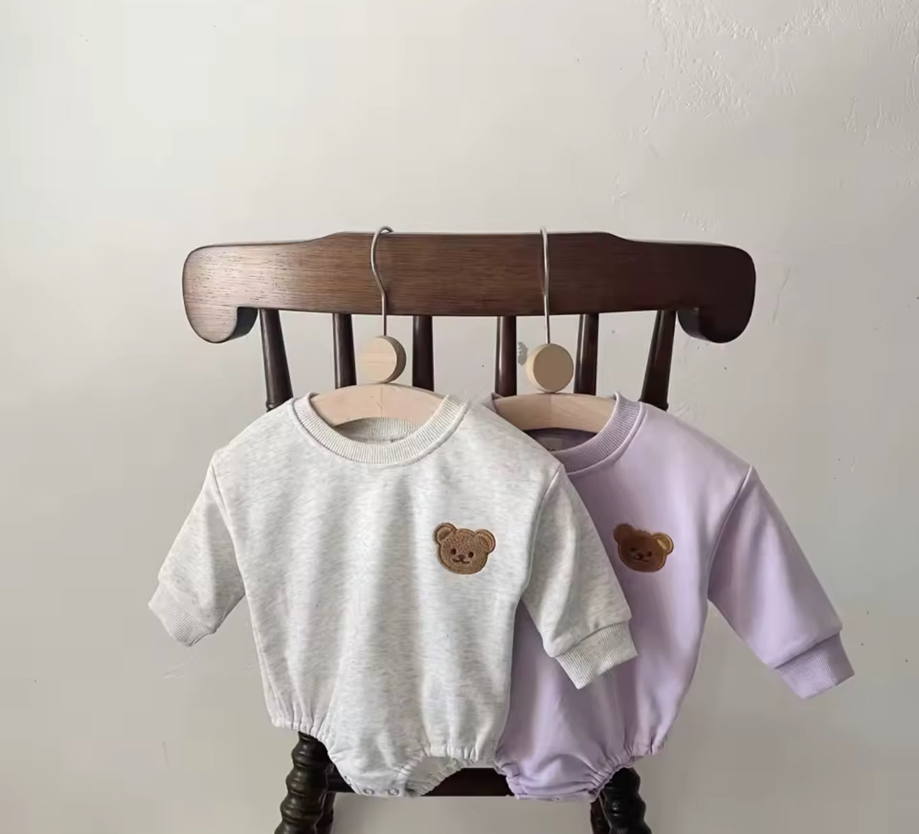 Teddy Bear Sweatshirt Romper Bodysuit Hippo Boutique