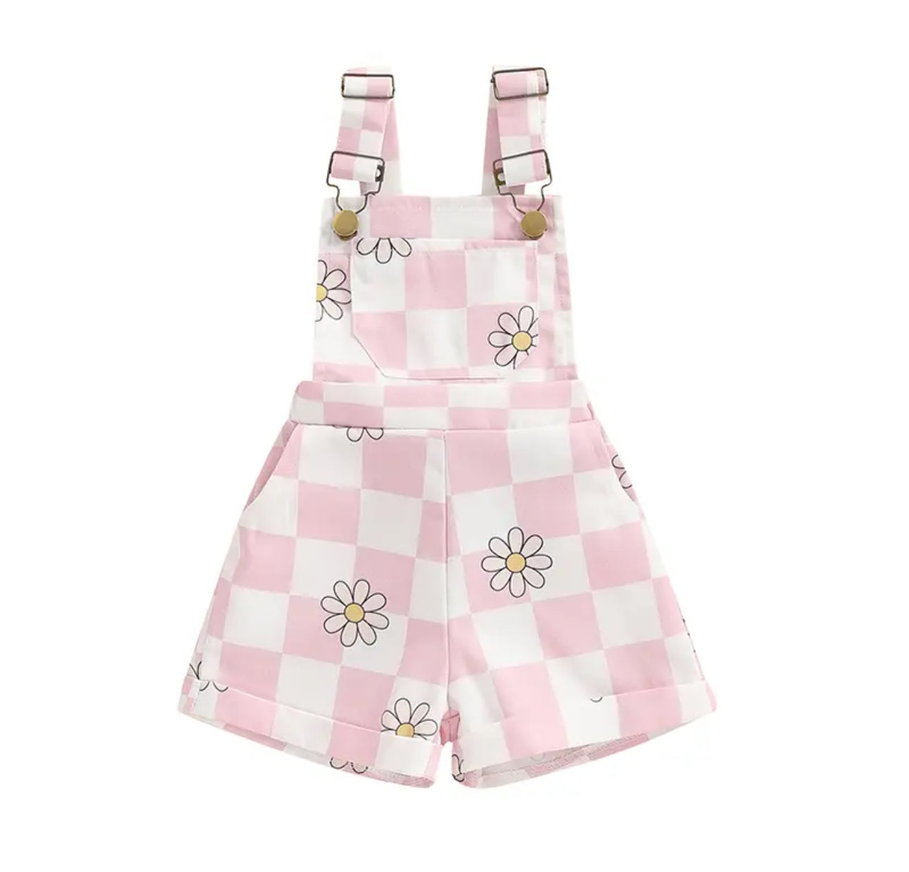 Checkered Suspender Shorts Hippo Boutique