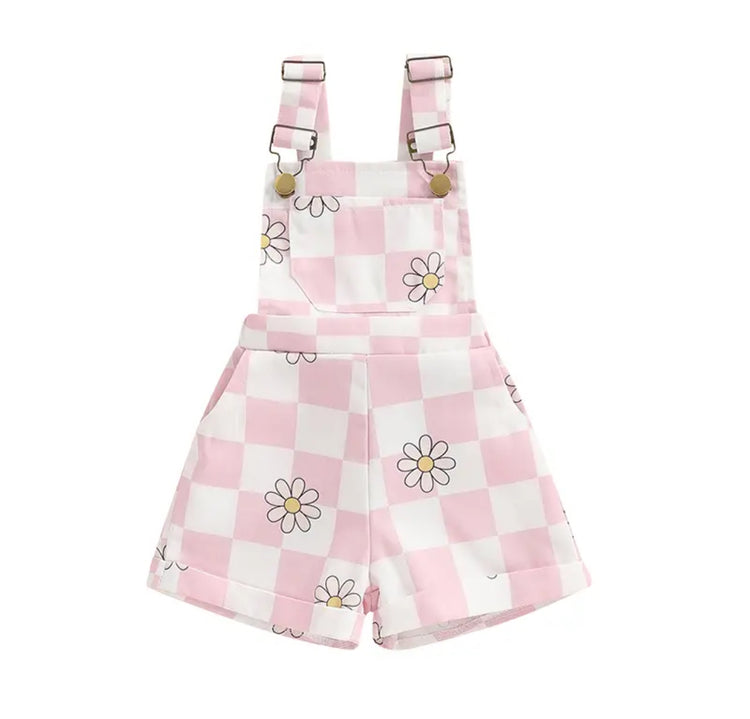 Checkered Suspender Shorts Hippo Boutique
