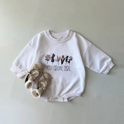 Embroidered Sweatshirt Romper Hippo Boutique