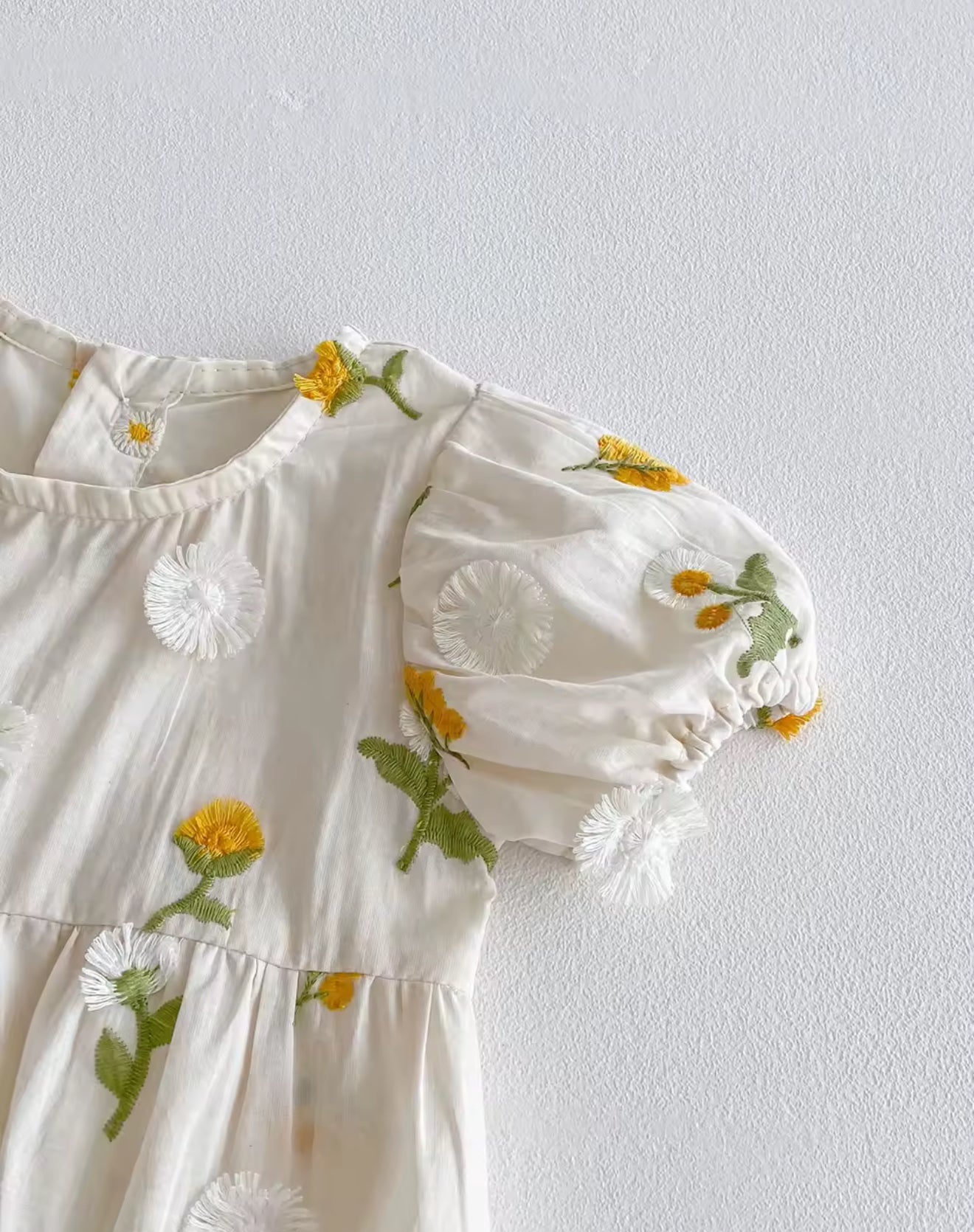 Newborn Baby Embroidered Floral Short Sleeve Romper Hippo Boutique