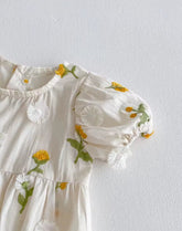 Newborn Baby Embroidered Floral Short Sleeve Romper Hippo Boutique