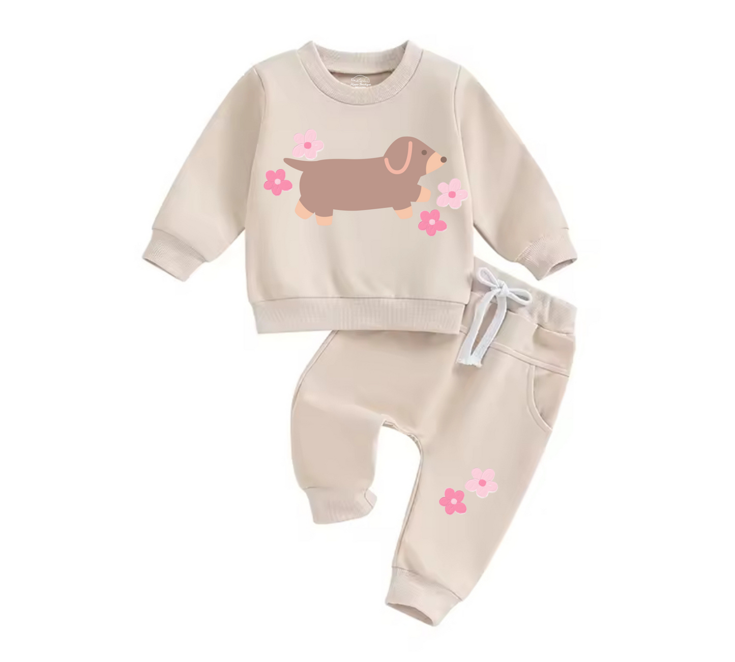 Baby Jogger Outfit - Dachshund Floral Hippo Boutique