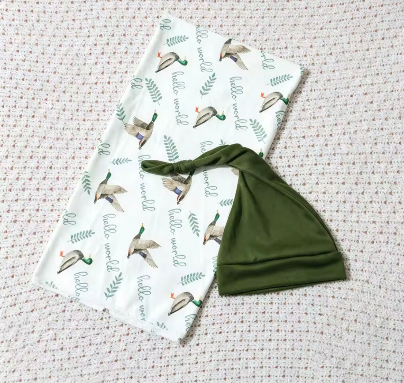 Welcome Home Duck Newborn Knot Gown Outfit Hippo Boutique