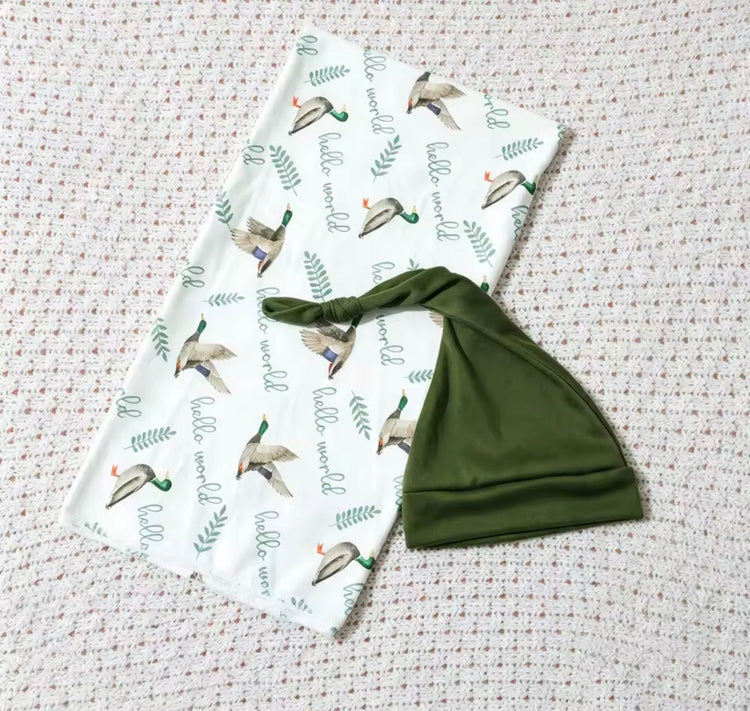 Welcome Home Duck Newborn Knot Gown Outfit Hippo Boutique