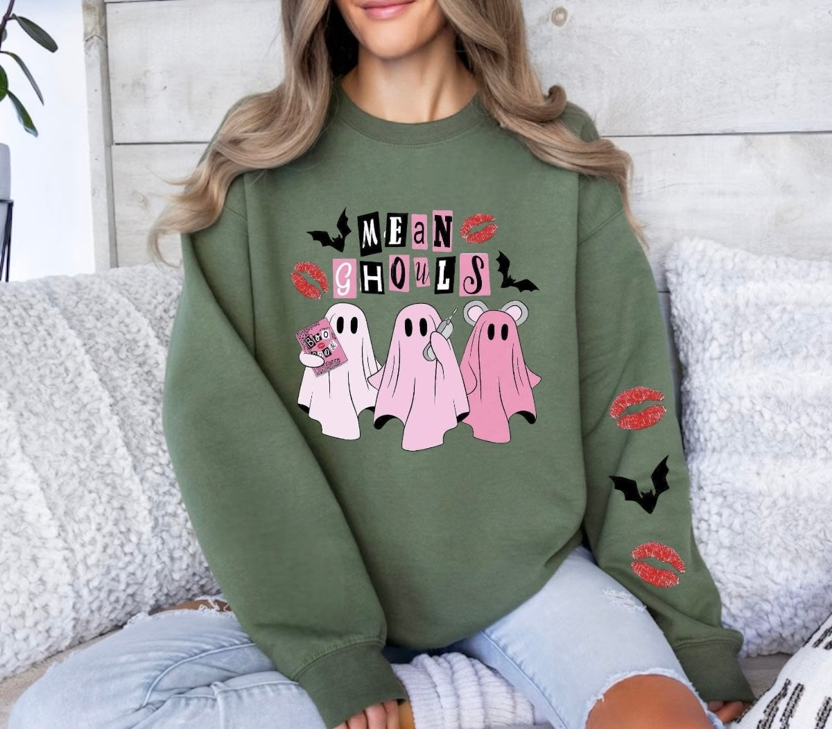 Women’s Halloween Sweatshirts - Mean Ghouls Hippo Boutique