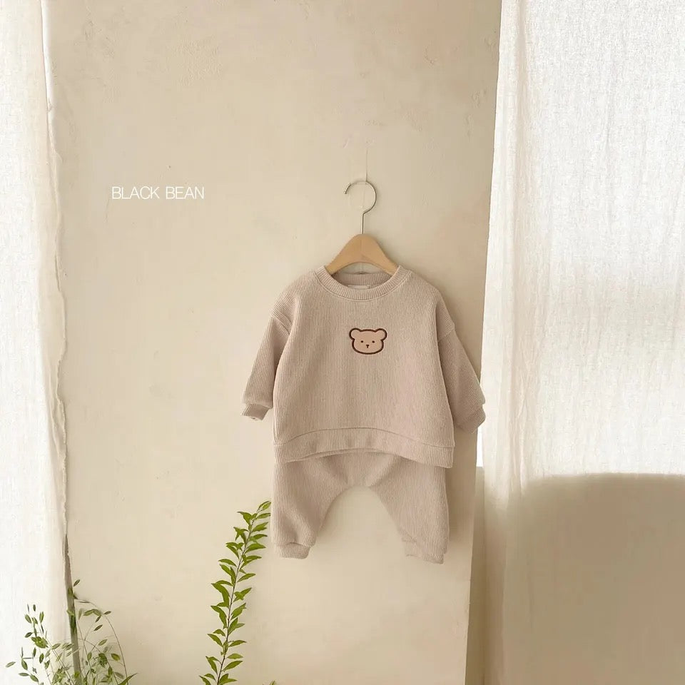 Teddy Baby & Toddler Waffle Knit Outfit Hippo Boutique