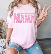 Pink Checkered Mama T-Shirts Hippo Boutique