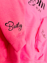 Custom Mama Hoodie with children’s name on sleeve Hippo Boutique