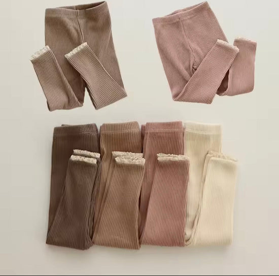 Newborn Baby Leggings with Lace Cuffs Hippo Boutique