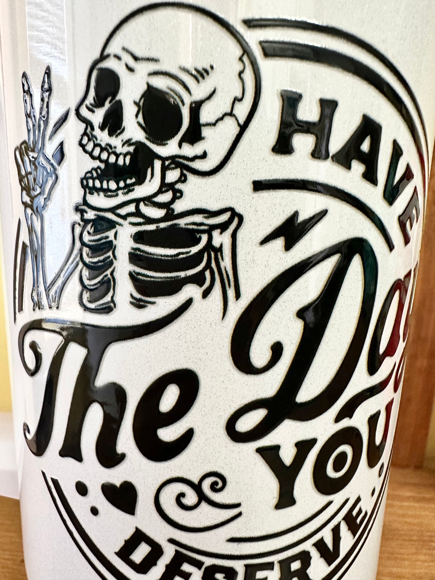 Day you Deserve 40oz Insulated Tumbler with Handle and straw Hippo boutique