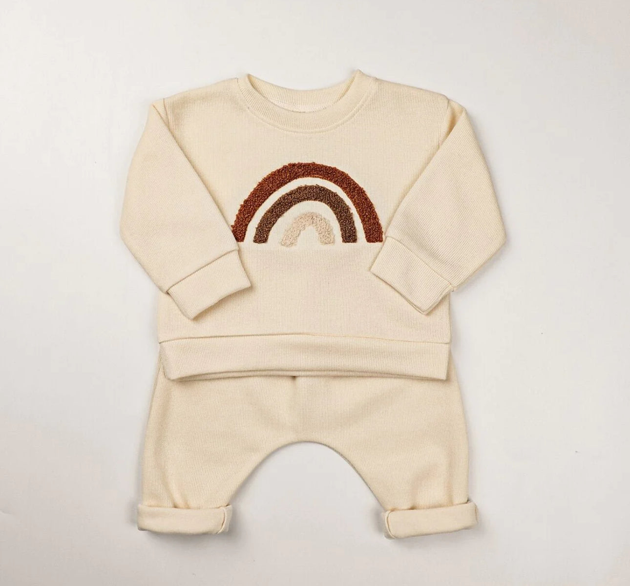 Rainbow Waffle Knit Baby & Kids Outfit Hippo Boutique