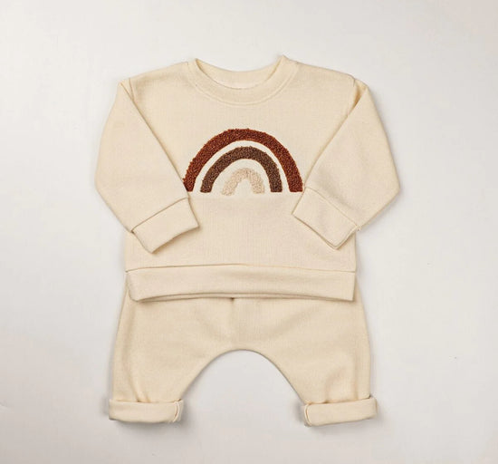 Rainbow Waffle Knit Baby & Kids Outfit Hippo Boutique