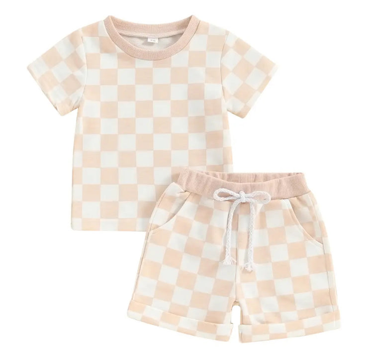 Checkered Baby & toddler cotton outfit Hippo Boutique