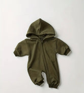 Hooded Romper Zip Up Bodysuit Hippo Boutique