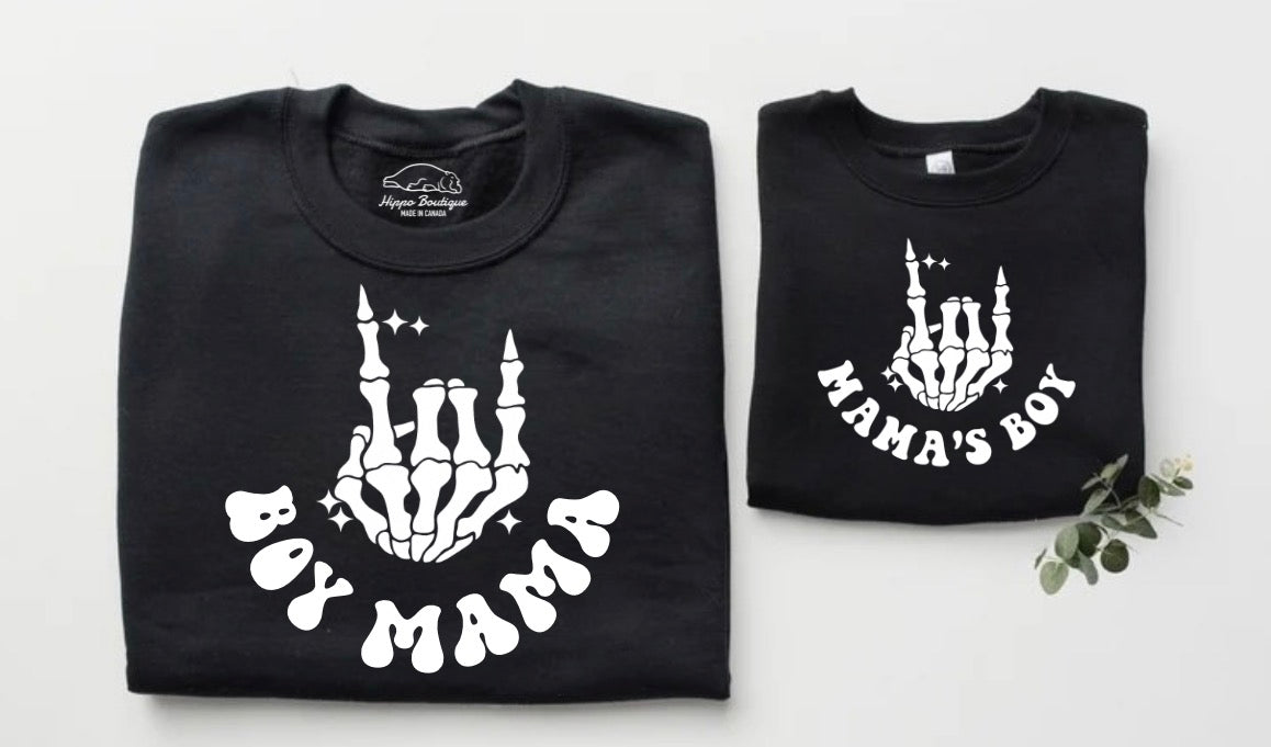 Boy Mama & Mama’s Boy Matching Sweatshirts Hippo Boutique