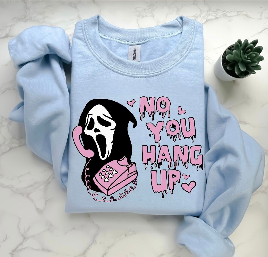 Halloween Scary Movie Scream No you Hang up Women’s fleece crewneck Sweatshirts Hippo Boutique
