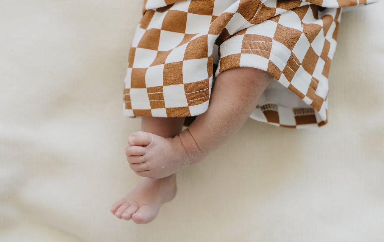 Checkered Smile Cotton T-Shirt & Shorts set Hippo Boutique