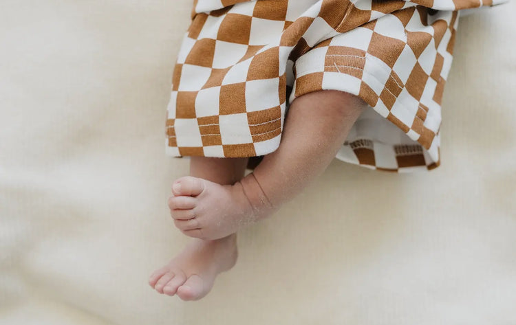 Checkered Smile Cotton T-Shirt & Shorts set Hippo Boutique
