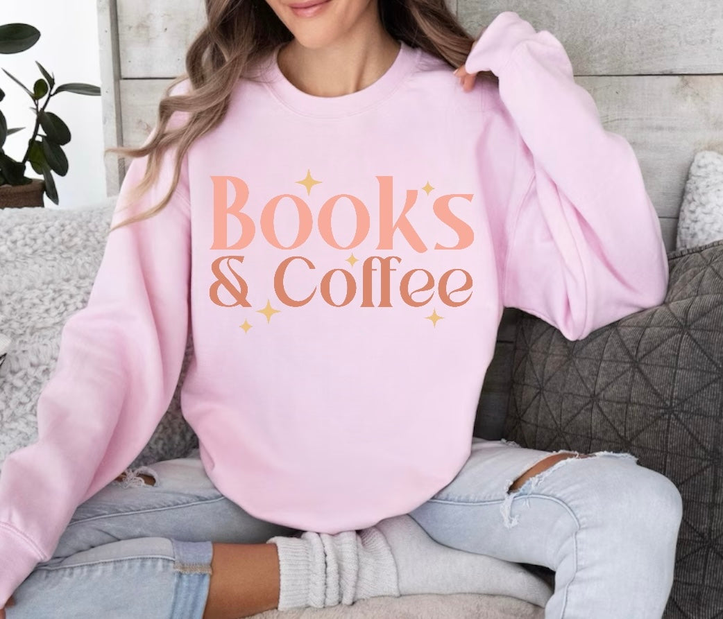 Books & Coffee Sweatshirt Hippo Boutique