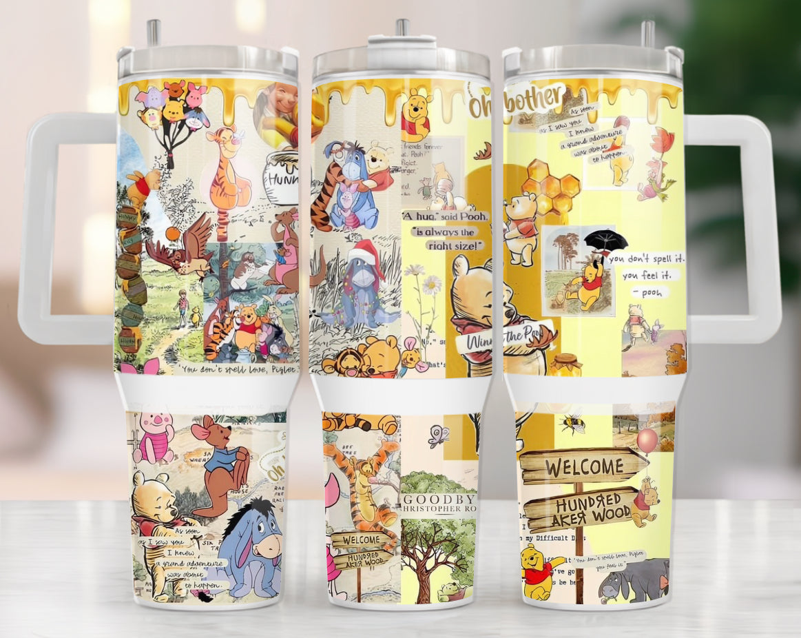 40oz Stanley Tumbler - Pooh Bear Hippo Boutique