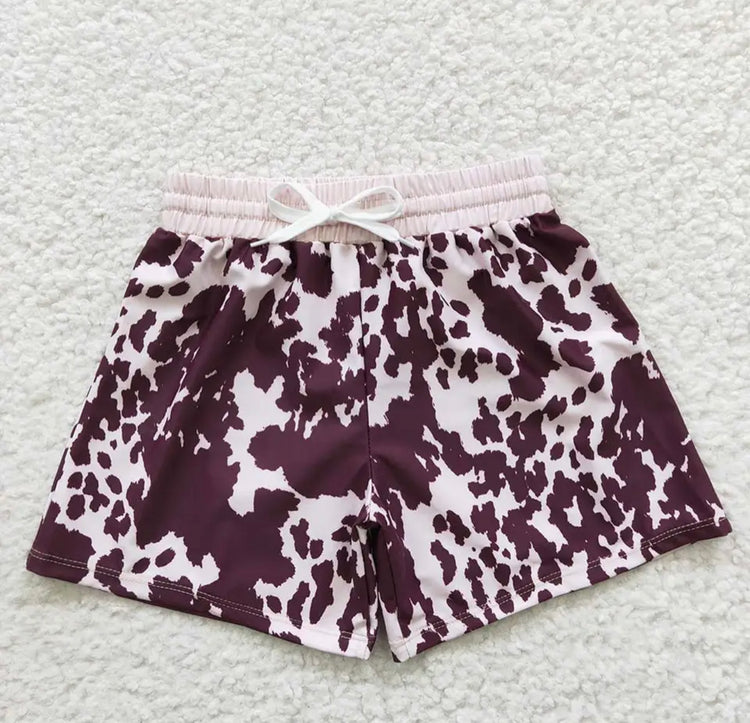 Pink Cow Print Swimming Trucks Hippo Boutique