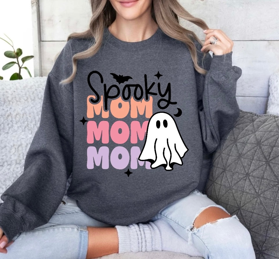 Halloween Spooky Mom Women’s fleece crewneck Sweatshirts Hippo Boutique