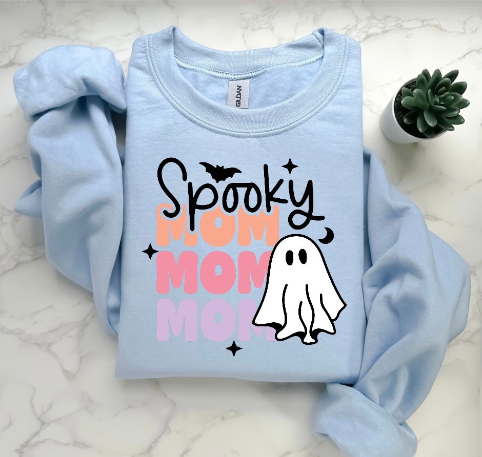 Halloween Spooky Mom Women’s fleece crewneck Sweatshirts Hippo Boutique