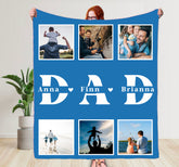 Personalized Dad Blanket with kids names Hippo Boutique