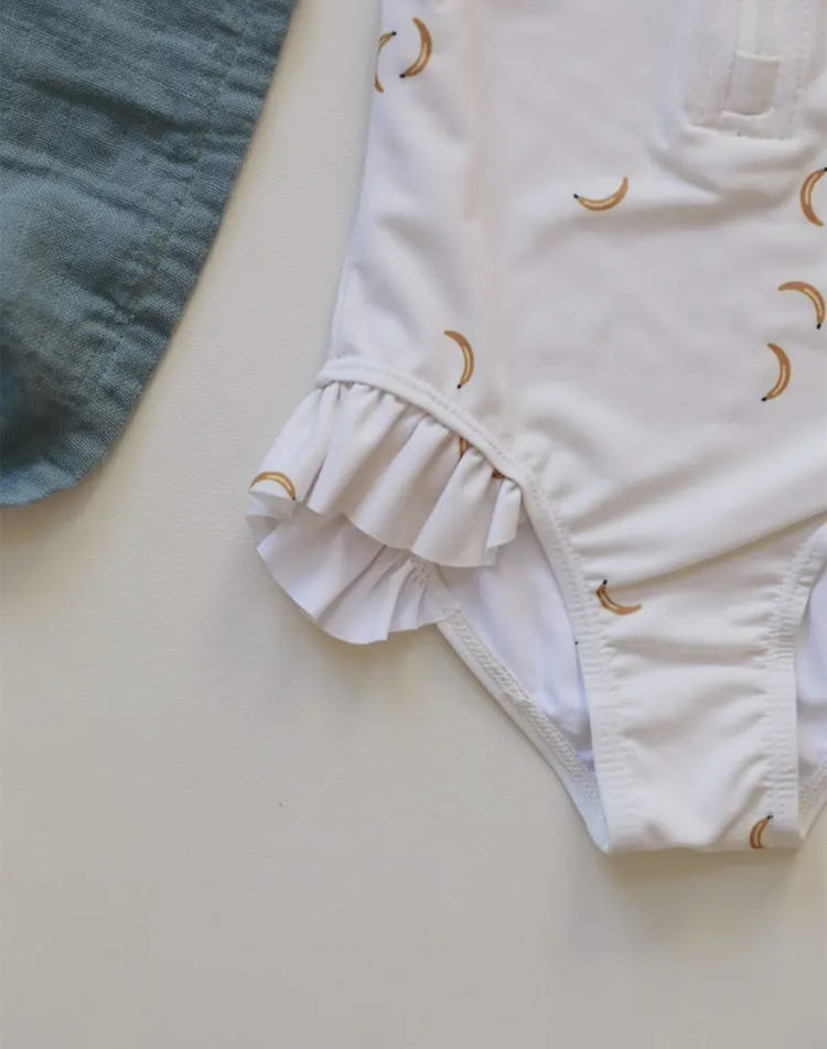 Baby Girl Floral & Moons One Piece Rash Guard Swimsuit Hippo Boutique