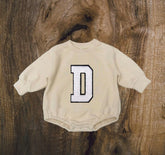 Custom Letter French Terry Sweatshirt Romper Hippo Boutique