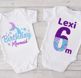 Custom Birthday Mermaid T-Shirts Hippo Boutique