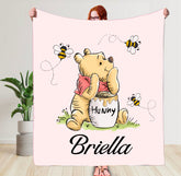 Personalized Baby and kids blanket - Pooh Hippo Boutique