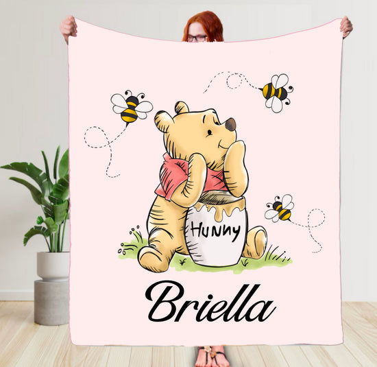 Personalized Baby and kids blanket - Pooh Hippo Boutique