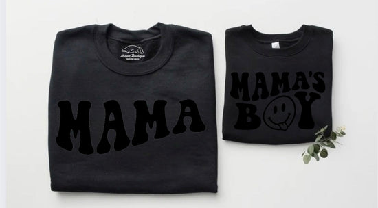 Mama & Mama’s Boy Smiley Matching Sweatshirts Hippo Boutique