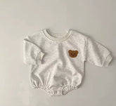 Teddy Bear Sweatshirt Romper Bodysuit Hippo Boutique