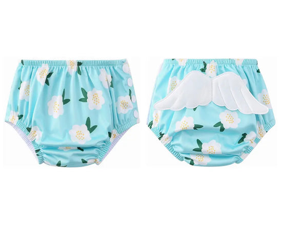 Floral Baby Girl Swim Diapers Wings Hippo Boutique