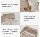 Teddy Bear Waffle Knit Sweatshirt & Pants Set Hippo Boutique