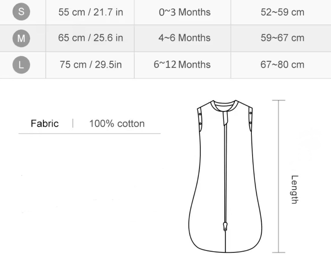 Newborn Baby 100% Organic Cotton Swaddle Sleep sack - 1 Tog Hippo Boutique