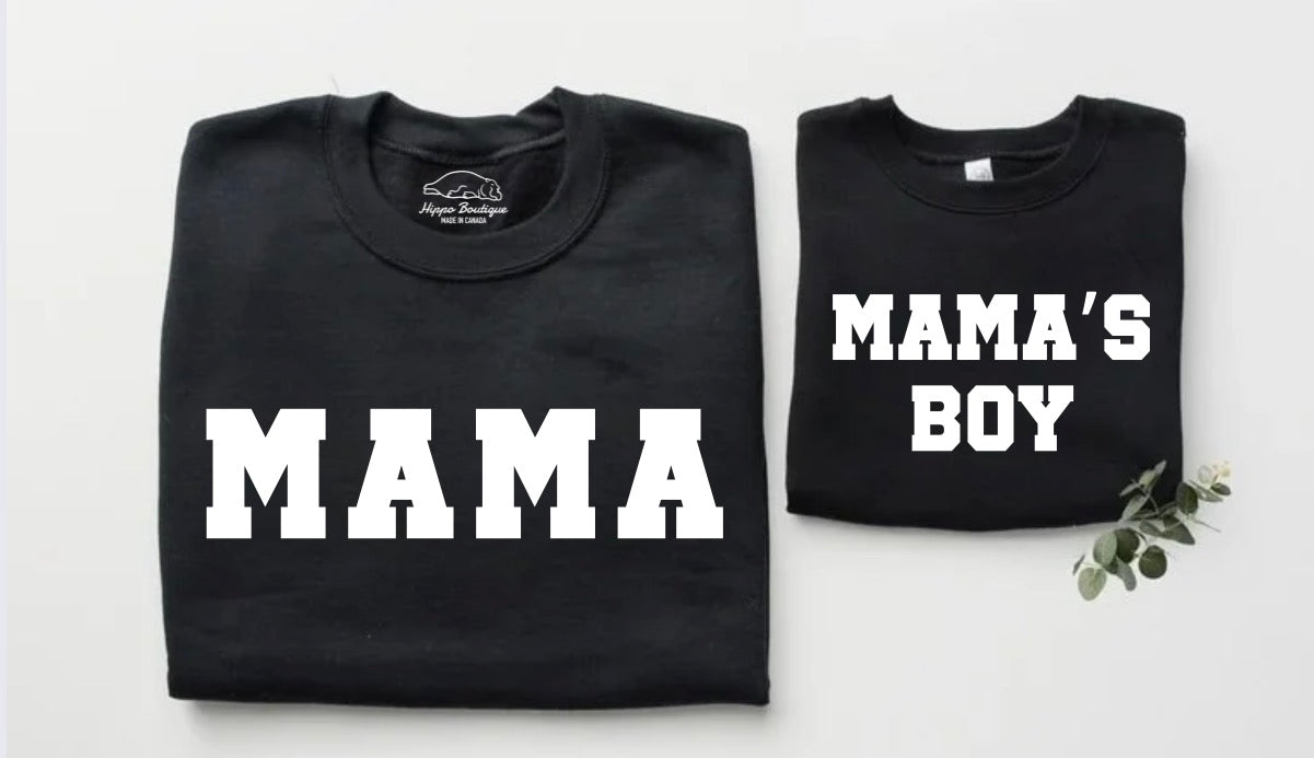 Checkered Boy Mama & Mama’s Boy Matching Sweatshirts Hippo Boutique