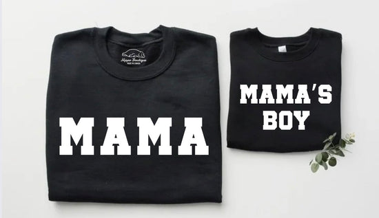 Checkered Boy Mama & Mama’s Boy Matching Sweatshirts Hippo Boutique