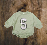 Custom Letter French Terry Sweatshirt Romper Hippo Boutique