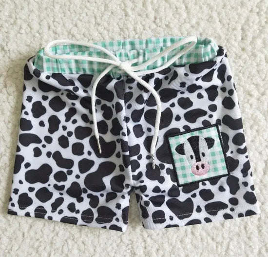 Cow Embroidered Baby & Kids Swimming Trucks Hippo Boutique