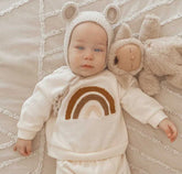 Rainbow Waffle Knit Baby & Kids Outfit Hippo Boutique
