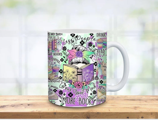 Drink Coffee Read Books coffee mug Hippo Boutique