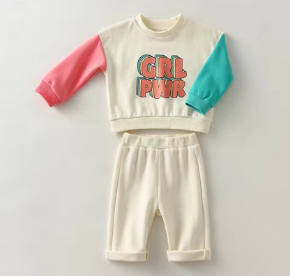 Girl Power 2 piece Outfit with Sweatshirt and Sweatpants Hippo Boutique
