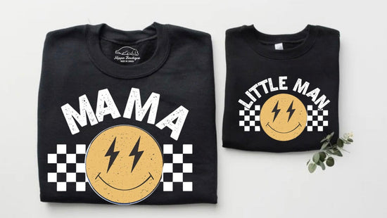Mama & Mama’s Boy Smiley Matching Sweatshirts Hippo Boutique