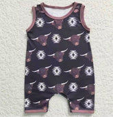 Baby Western Buffalo Sleeveless Cotton Rompers Hippo Boutique